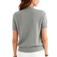 thumbnail image 4 of Resicozy Womens Short Sleeve Sweaters Cropped Round Neck Business Casual Lightweight Sweater Tops 2026 Spring Summer Sweaters Gray XL, 4 of 4