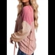 thumbnail image 3 of Moda para Mujer 2025, Camisetas Holgadas Informales de Punto con Cuello Redondo y Larga con Bloques de Color Rosa XL, 3 of 10