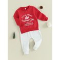 thumbnail image 4 of Baby Boy 2 Piece Outfits Christmas Letter Print Long Sleeve Sweatshirt and Elastic Pants 6 12 18 24M 3T Toddler Fall Clothes, 4 of 9