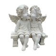 thumbnail image 2 of Estatua de pareja de ángeles, figura de resina, coleccionable, regalo de oficina, adorno de ángel con alas Blanco, 2 of 9