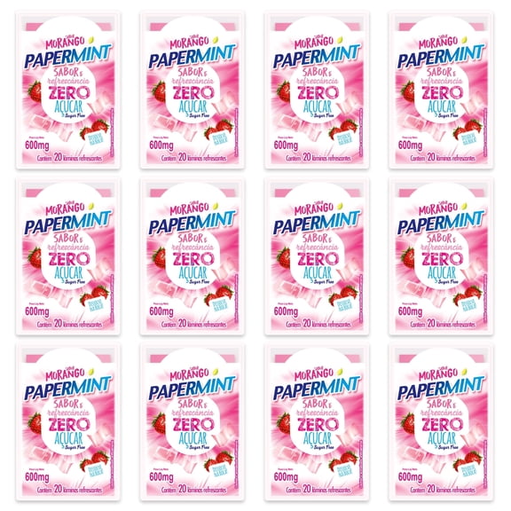 Strawberry Fresh Breath Strips, Quick Dissolving Sugar Free, Portable Pocket-Sized Oral Care Strips for On-the-Go Use, 12 Packs (20 Strips Each)
