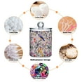 thumbnail image 6 of Yayeee 2 Pack Qtip Holder Bathroom Cotton Swab Canister with Lid Clear Dispenser Set, Purple Floral Pattern, 6 of 6