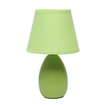 Simple Designs Mini Egg Oval Ceramic Table Lamp, Green