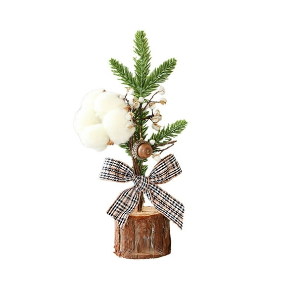 AUDeals Small Artificial Christmas Tree for Tabletop, Slim Pencil Mini Christmas Tree with Farmhouse Decor for Desk & Home