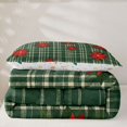 thumbnail image 5 of Erosebridal Retro Western Plaid Twin Comforter Sets, Poinsettia Flower Bedding Set, Dark Green, Christmas Reversible, 2-Piece, 1 Comforter and 1 Pillowcase, 5 of 7