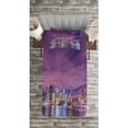 thumbnail image 3 of Ambesonne Urban Quilted Bedspread Set 2 Pcs, New York City Landmarks, Twin Size, Violet Purple, 3 of 3