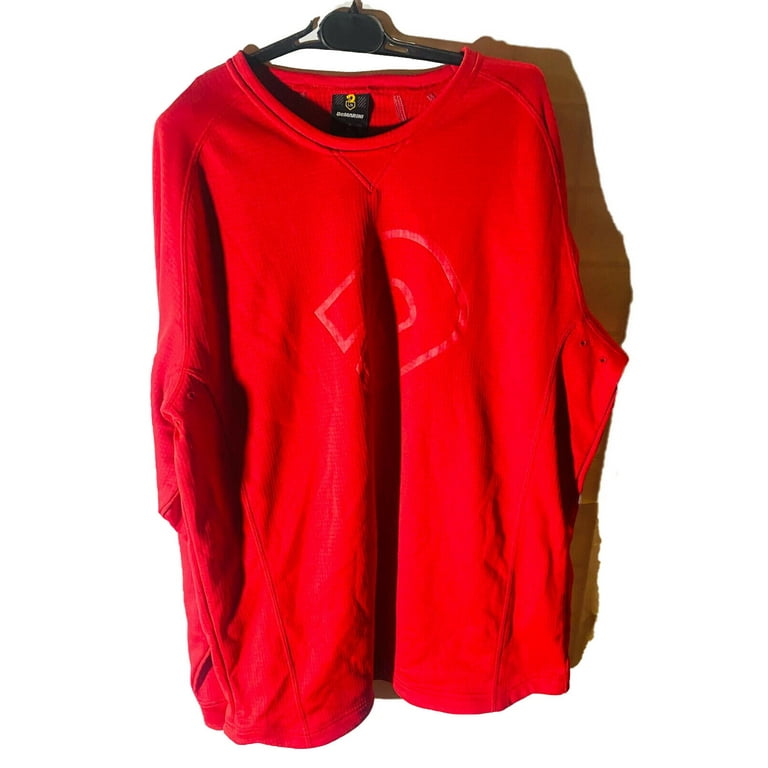 DeMarini Men s Heater Fleece Long Sleeve Baseball Shirt Red LARGE