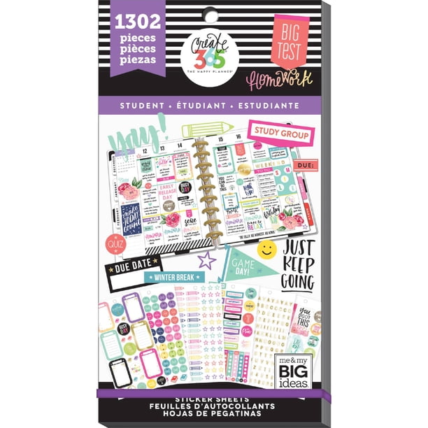Mambi Happy Planner Sticker Value Pack Yay Student, 1302/Package ...