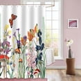 thumbnail image 3 of Small Stall Shower Curtain Floral Shower Curtain Wildflower Small Half Shower Curtain 36Wx72H Inch Narrow RV Shower Curtains Flower Shower Curtains Set with 12 Hooks, 3 of 6