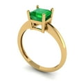 thumbnail image 2 of 1 ct Asscher Cut Simulated Emerald Solitaire 18K Yellow Gold Womens Engagement Ring, 2 of 5