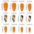 thumbnail image 3 of Uñas postizas con forma de hojas naranjas, decoración de uñas para llevar puesta, parche para uñas, 3 of 9