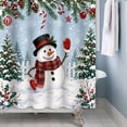 thumbnail image 3 of Tchckioa Shower Curtain,Winter Snowman Privacy Protection Hooks Bath Curtain for Bathroom Decor,72x72, 3 of 6