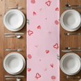 thumbnail image 6 of Valentine's Day Table Runner - 120 Inch Long, Kitchen Dining Table Runner Dresser Scarves, Pink Romantic Ice Cream Eucalyptus Leaves Farmhouse Decor for Coffee Tables Wedding Party Banquet, 6 of 8