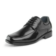 BRUNO MARC Mens Classic Oxfords Shoes Square Toe Leather Shoes Lace up Dress Shoes GOLDMAN-01 BLACK Size 10.5