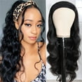 thumbnail image 6 of XIAQUJ Long Wave Black Headband Wig for Women, 6 of 9