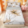 thumbnail image 2 of Erosebridal Khaki Magnolia Zipper Full Size Comforter Sets with Fitted Sheet and 2 Pillowcases for Girls, Modern Flower Art Zipper Bedding Set, Gray Reversible, 4 Pieces, 2 of 7
