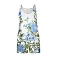 thumbnail image 5 of Mqqzkk Rompers for Women 2025 Summer Casual Trendy Flower Printed Sleeveless Shorts Jumpsuits Loose Strap Jumpsuits with Pockets Blue L, 5 of 6