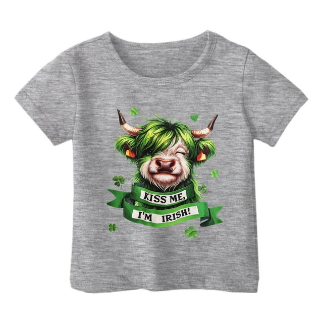 TZEWGL Chemise Décontractée pour Enfant Imprimée à Manches Courtes Col Ras du Cou Vêtements pour Enfants Taille 18-24 m