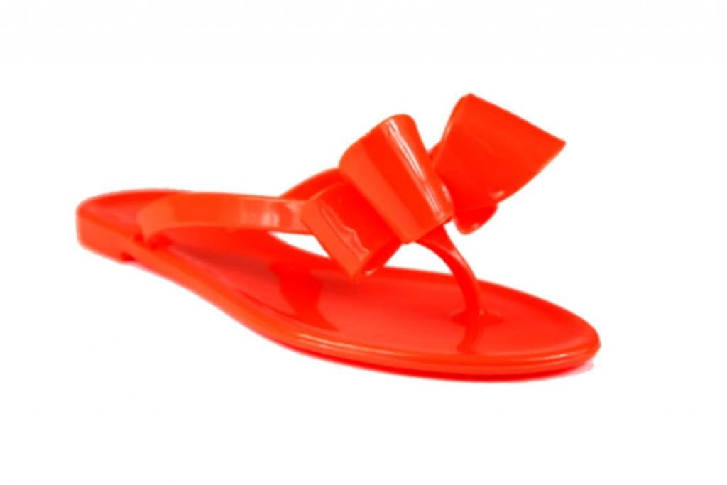 orange jelly sandals