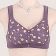 thumbnail image 4 of FITORON Purple Front Closure Nursing Bra with Snap, Wireless Soft Maternity & Sleep Bra for Breastfeeding, Cute Print Comfort Adjustable,Size S, 4 of 6