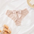 thumbnail image 2 of Hduncf Womens Trendy Underwear Lace Bow Thongs Lingerie Breathable Brief Cheeky Ladies Underwear Panties Beige XL, 2 of 8