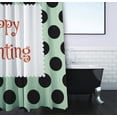 thumbnail image 3 of Simply Daisy 70" W x 73" L Halloween Happy Haunting Dots Polyester Shower Curtain, Mint Green [1 Ct], 3 of 5