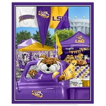 LSU 100% Cotton Tailgate Panel-Sold by the Panel-43"x36"