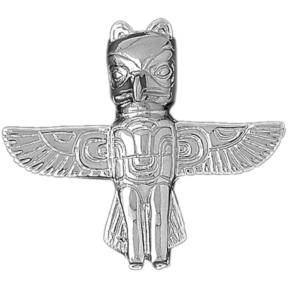 Rhodium-plated 925 Silver Totem Pole Pendant with 18 Necklace Jewels Obsession Silver Totem Pole Necklace