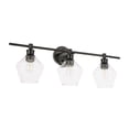 thumbnail image 5 of Gene 3 light Black and Clear glass Wall sconce, 5 of 15