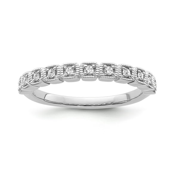 ARAIYA FINE JEWELRY 14K White Gold Diamond Eternity Ring (1/10 cttw, I-J Color, I2-I3 Clarity), Size 7