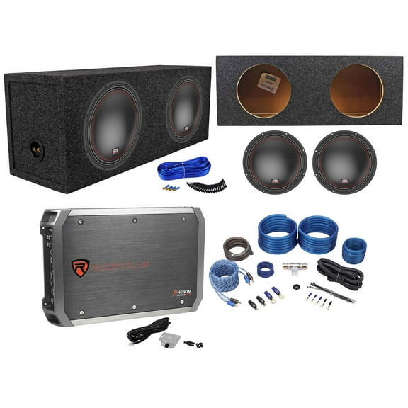 (2) MTX 5510-44 10" 1600w Car Subwoofers Sealed Sub Box Mono Amplifier Amp Kit