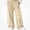Beige, variant on HAOTAGS Girls Sweatpants (5-15) Wide Leg Elastic Waist Pockets Side Stripe Track Pants Gray Size 7