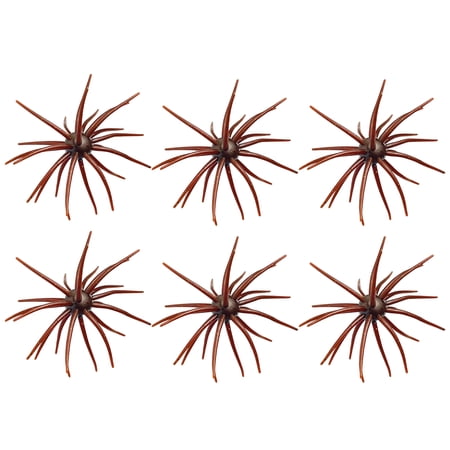 TPE Sea Urchin Soft Fishing Lures Floating Soft Bait for Trout Bass Crappie 6pcs Brown Bionic Water Urchin Worms with Tackle Bag Included