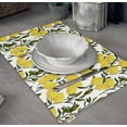 thumbnail image 3 of Vargottam Placemats- Placemat For Dining Table, Set Of 4- Printed & Reversible CottonNapkin-IndoorPlacematsFor Home & Kitchen Dining Table- Lemon (Yellow & Green), 3 of 5