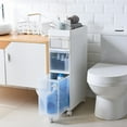 thumbnail image 1 of Armoire Haute Étroite pour Salle de Bain, Unité de Rangement Verticale avec 4 Tiroirs Transparents et Roulettes, Commode Étroite Autoportante Chariot de Rangement, Largeur 14cm/22cm, Sans Assemblage, 1 of 8