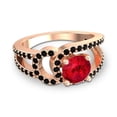 thumbnail image 3 of 2.50 Carat Round Cut Red Ruby & Black Onyx Gemstone Luxurious Wedding Ring for Ladies Solid 14K Rose Gold Size 7 by Diamond-Capitals, 3 of 8