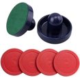thumbnail image 1 of Air Hockey Pushers & Pucks Set, Large Size, (2 Navy Pushers + 2 Lints + 4 Red Pucks), 1 of 5