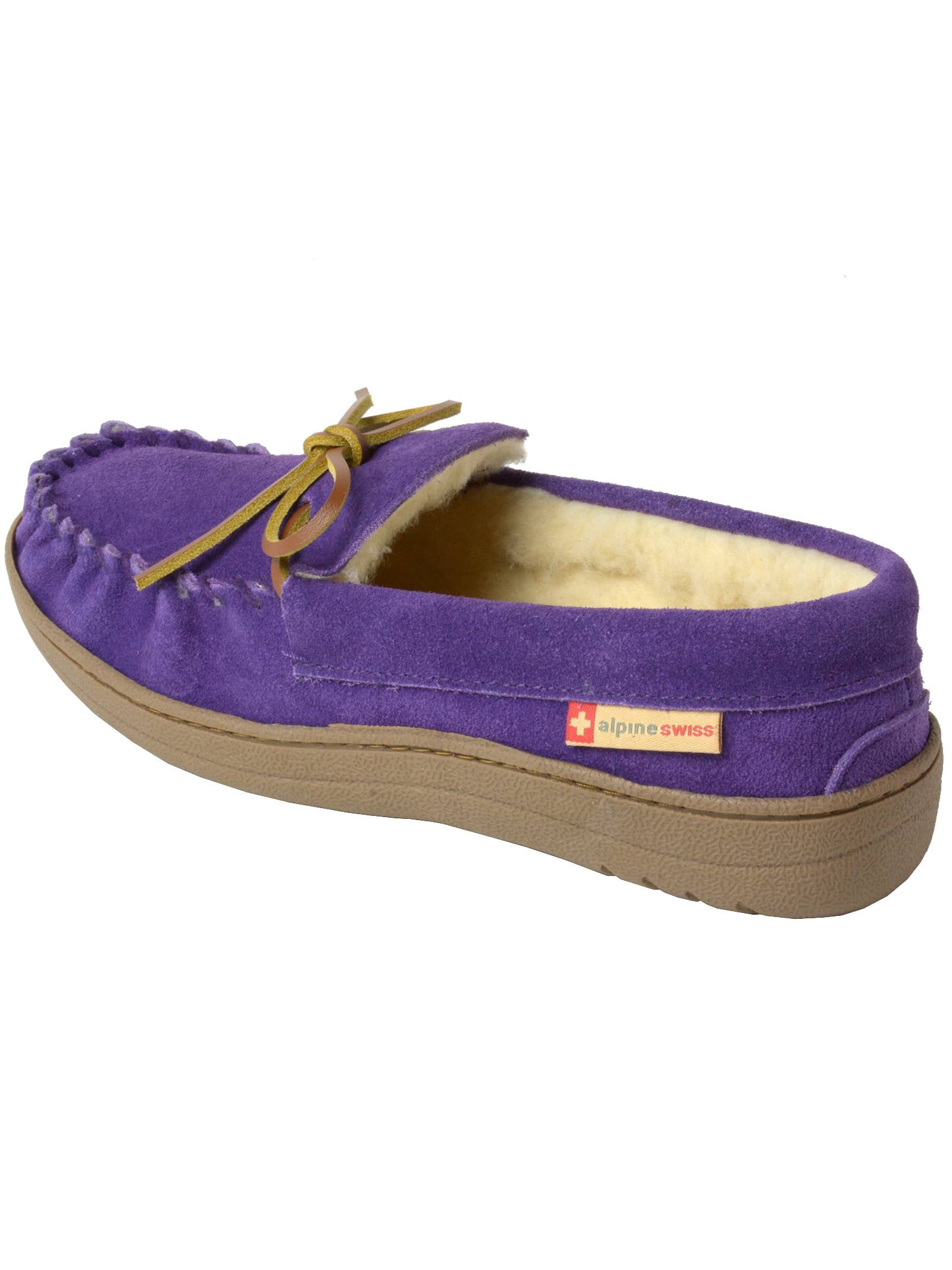 alpine swiss womens suede moccasin slippers