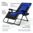 thumbnail image 6 of Hearth & Harbor Oversized Zero Gravity Chair Set of 2, Padded Outdoor Lounge Chair with Headrest and Cup Holder, Black/Blue, 6 of 10