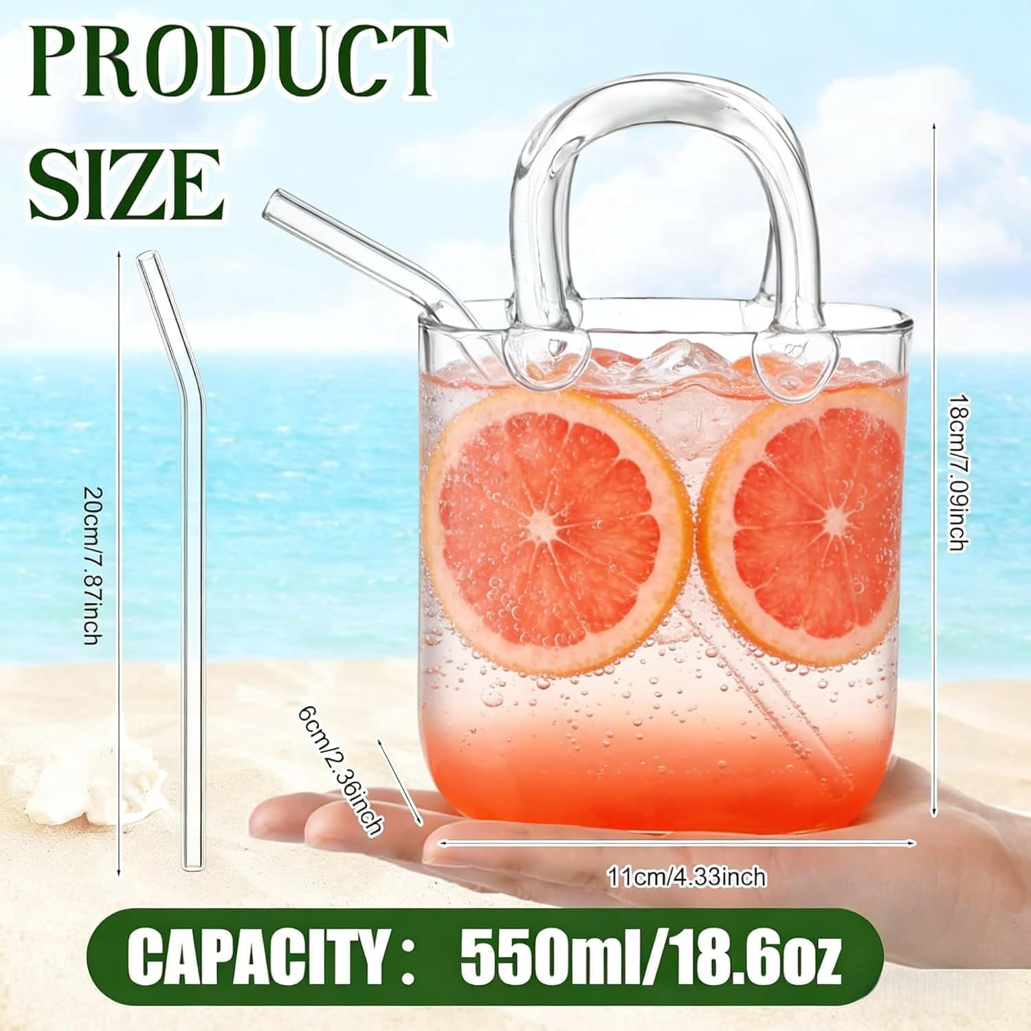 Glass Purse For Drinks – Unique 26oz Wine Glasses, Creative Cocktail Glass Shaped Purse, Perfect For Party, Tea, Juice, And Flower Arrangements