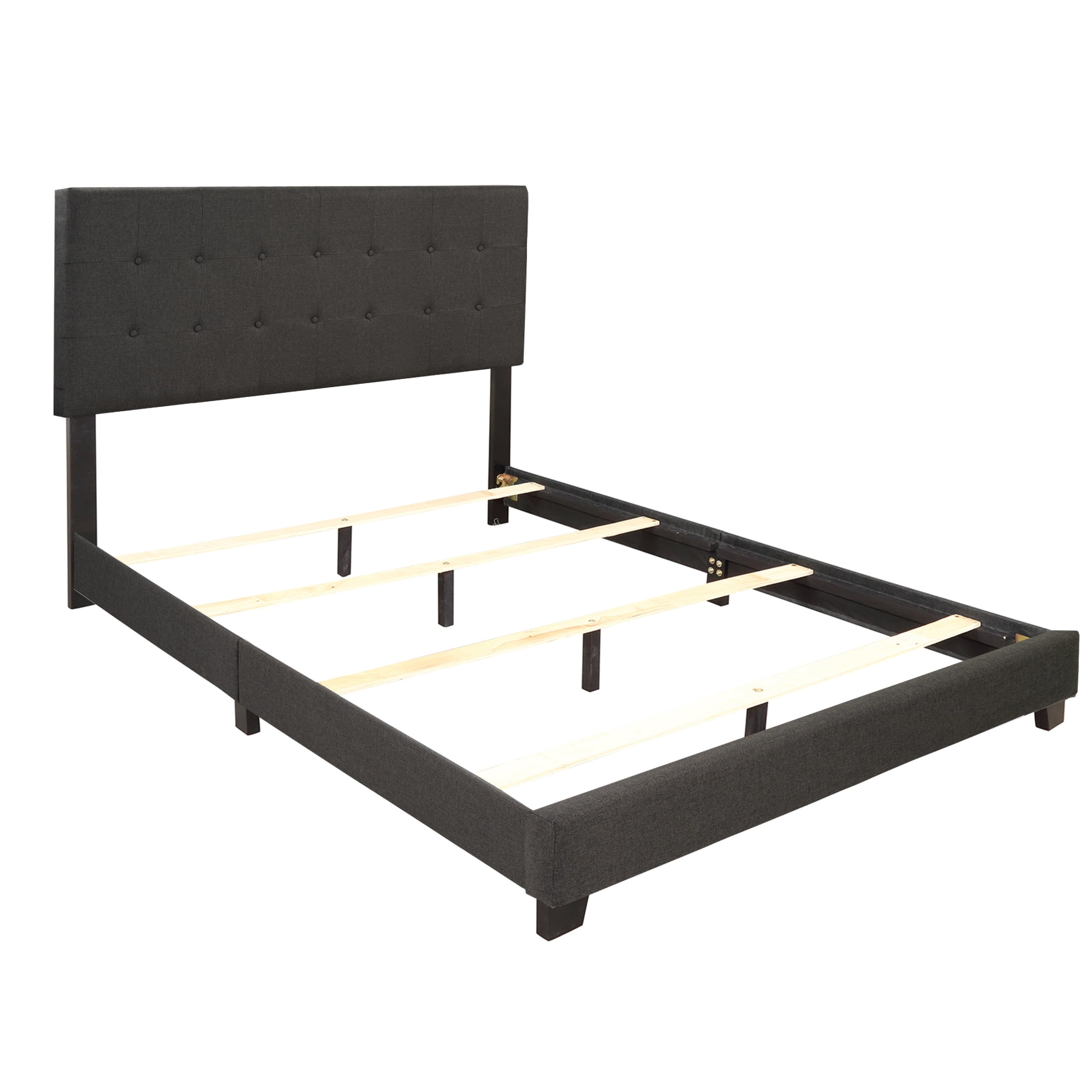 Buy Upholstered Platform Bed Frame, Full Size Bed Frame with Wood Slat
