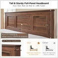 thumbnail image 3 of ACCOHOHO Rustic King Size Bed Frame with 52" Tall Full-Panel Headboard, Wood Platform Bedframe with Footboard and Storage Drawers, No Squeak, No Box Spring Needed, Brown, 3 of 7