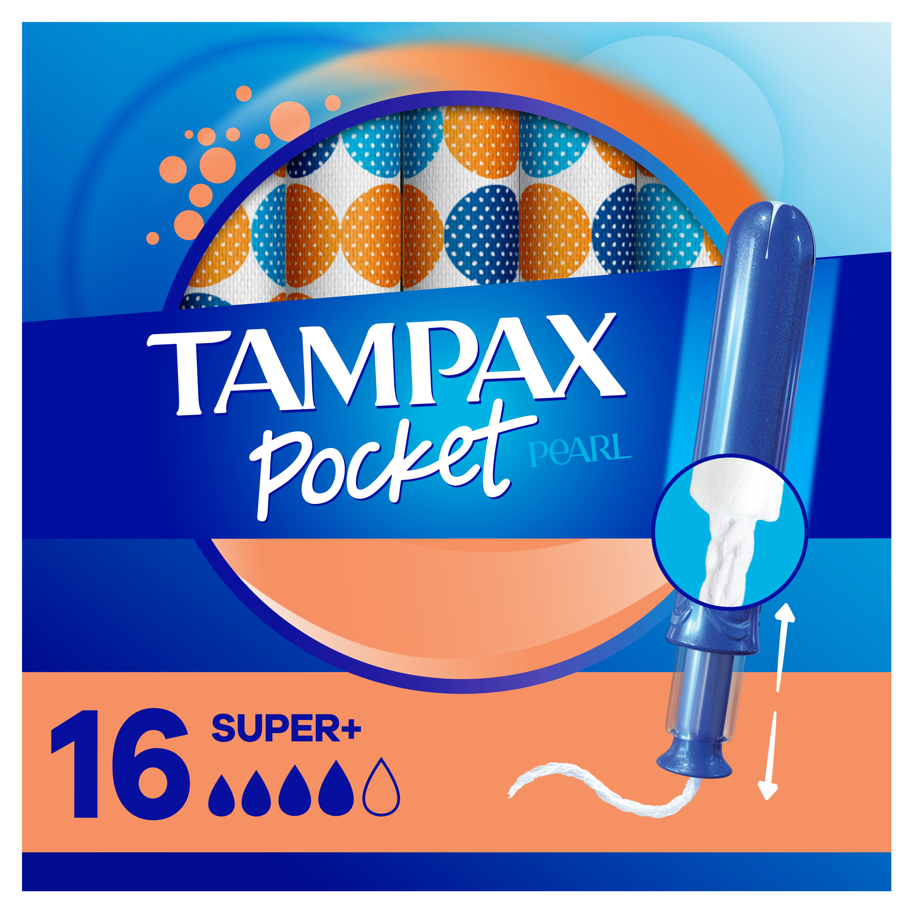 Tampax Pocket Pearl Plastic Tampons, Super Plus Absorbency, Unscented