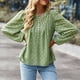 thumbnail image 3 of Blusa Manga Larga Vhermosa Jersey Casual Tops Para Mujer Verde M, 3 of 6