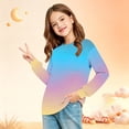 thumbnail image 4 of Tunic shirts for Girls Crewneck Gradient Shirts Long Sleeve Color Block Sweatshirt Pullover Fashion Spring Outfits Clothes, 4 of 6