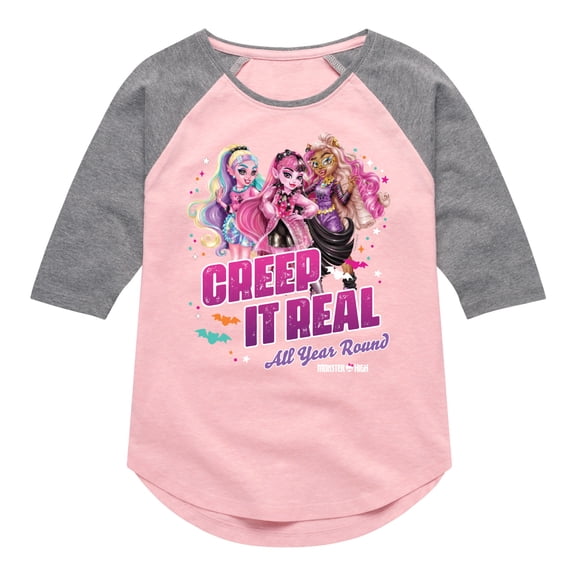 Monster High - Creep It Real - Toddler & Youth Girls Raglan T-Shirt