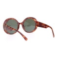 thumbnail image 4 of Womens Round Circle Mod Fashion Thick Plastic Wizard Sunglasses Tortoise Green, 4 of 4