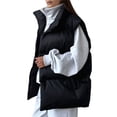 thumbnail image 2 of Gilet Matelassé Sans Manches à Col Montant pour Femmes avec Fermeture Éclair Complète, 2 of 10