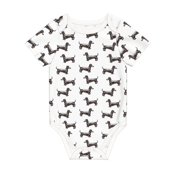 Rocae Dachshund Dog Puppy for Baby Climbing Clothes Soft Baby Romper for Active Infants Comfortable and Breathable Crawling Jumpsuit Unisex Baby Outfit 3 Months