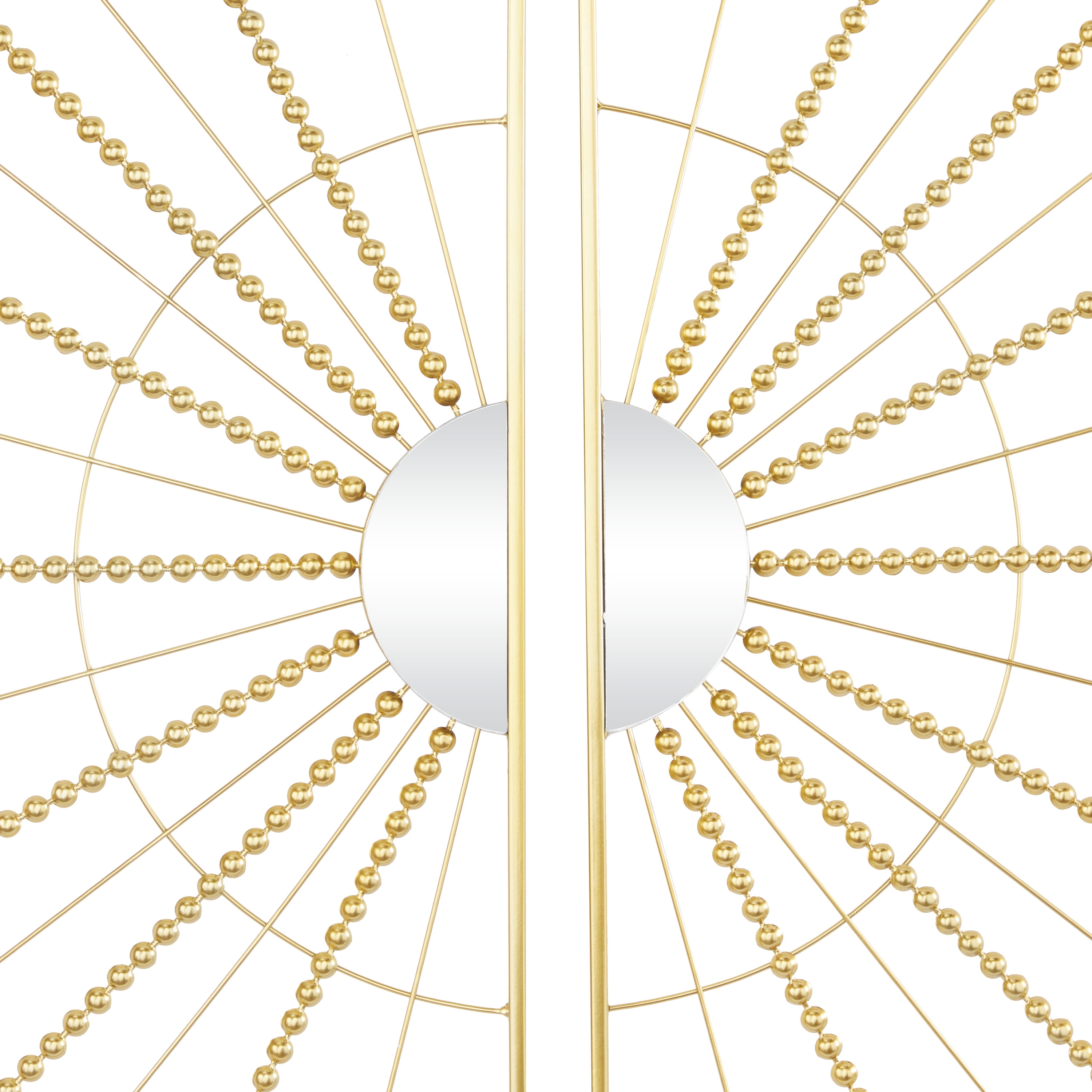 CosmoLiving by Cosmopolitan Gold Metal Half Moon Mirror Geometric Wall Decor with Gold Frame (2 Count)